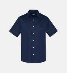 Chemise coton/lin à manches courtes Schott
