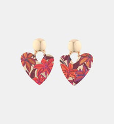 Boucles d'oreilles cœurs Balagane imprimé feuillage Balaboosté