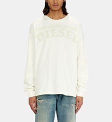 T-shirt manches longues avec imprimés et patchs Diesel