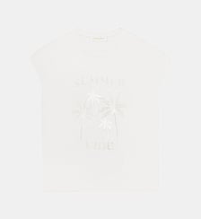 T-shirt sans manches col rond imprimé broderie TIM La Petite Etoile