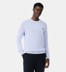 Pull coton uni col rond Lacoste