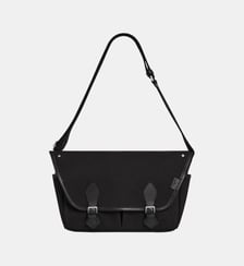 Sac bandoulière moyen modèle Solveig en toile coton et cuir lisse Le Tanneur