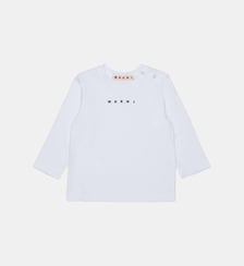 T-shirt en jersey à manches longues avec logo Marni