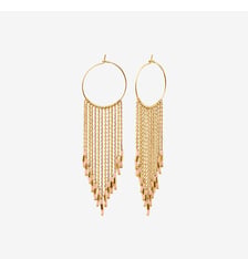 Boucles d'oreilles dorées vert irisé/vert sapin grand modèle - folk Caroline Najman