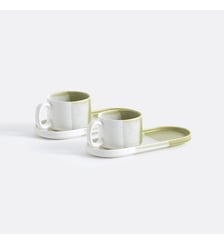 Lot 2 tasses et sous-tasses grès émaillé La Redoute Interieurs