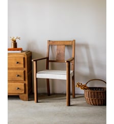 Fauteuil tressé en bois Ernest N°83- Produit chiné Debongout