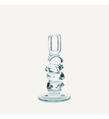 Bougeoir en verre transparent, H23 cm AM.PM