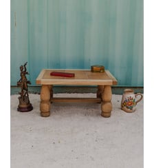 Table d'appoint en chêne et céramique Francine N°1473- Produit chiné Debongout