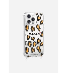 Coque de téléphone miroir maman léopard avec anneaux pour iPhone 15 Pro Max La Coque Française