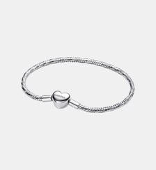 Bracelet Maille Serpent Facetté Fermoir Cœur Pandora