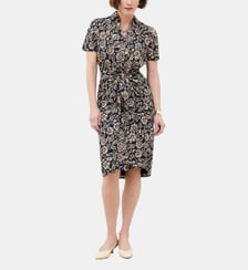 Robe rosane - Motif floral - Coton Caroll