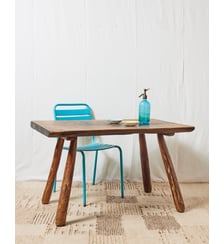 Table à manger brutaliste en chêne massif Romy N°565- Produit chiné Debongout