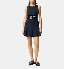 Robe évasée sans manches en tweed à motifs Pinko