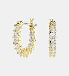 Anneaux d'oreilles Matrix Vittore, Doré à l’or 18 carats (750/1000) Swarovski