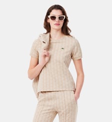 T-shirt slim fit jacquard monogramme Lacoste