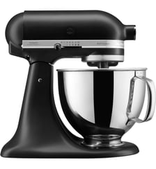 Robot pâtissier 5KSM125EBM Artisan, Noir, 4,8 L, bol avec poignée, 300 watts Kitchenaid