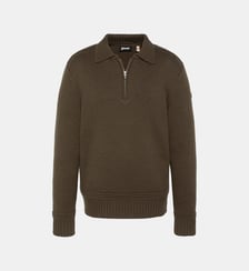 Pull col polo zippé maille fantaisie Schott