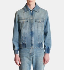 Veste en denim Blue doublée Balmain