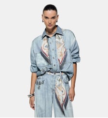 Chemise en denim avec imprimé digitale Liu Jo
