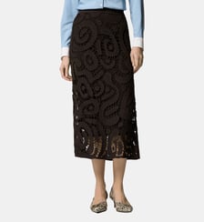 Jupe midi en crochet à motif géométrique Pinko