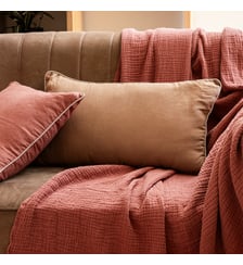 Housse de coussin en lin lavé, AU FIL DU LIN Blanc Cerise