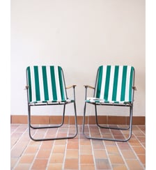 Paire de chaises rayées Alma N°1895- Produit chiné Debongout