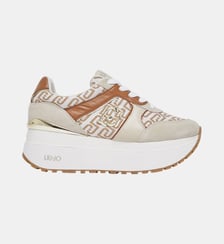 Sneakers à super plateforme en jacquard monogrammé Liu Jo