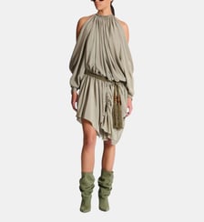 Robe drapée en crêpe de soie Balmain