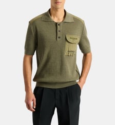 Polo Balmain Vintage Utility en maille côtelée Balmain