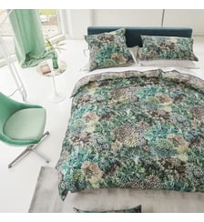 Housse de couette imprimée en satin de coton, MADHYA Designers Guild