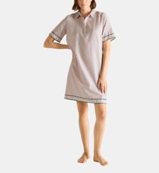 Chemise de nuit courte col classique en satin Laurence Tavernier