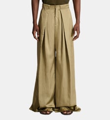 Pantalon à larges plis plats satiné Balmain