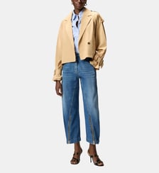 Trench court ceinturé en coton Pinko