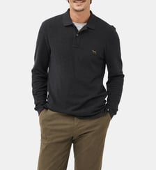 Polo uni slim en coton à manches longues The Gunn Rodd & Gunn