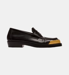 Mocassins bouts carrés en cuir glacé Balmain