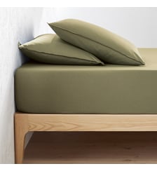 Drap housse uni coton lavé bonnet 30cm La Redoute Interieurs