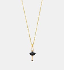 Collier pendentif Ballerine tutu noir et perle de culture Les Néréides