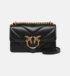 Mini sac à bandoulière love bag en cuir nappa matelassé en chevrons Pinko