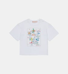 T-shirt avec imprimé avions et logo Marni