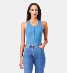 Débardeur slim fit coton côtelé Lacoste