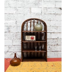 Grande étagère en rotin foncé Gaëlle N°762- Produit chiné Debongout