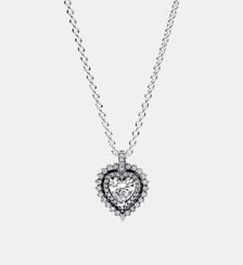 Collier à Pendentif Halo Cœur Scintillant Pandora