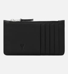 Porte-cartes zippé unisexe en cuir de vachette Ami de Coeur AMI Paris