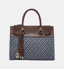 Sac satchel format petit effet denim Liu Jo
