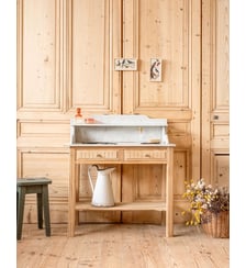 Coiffeuse en bois et marbre Louise N°331- Produit chiné Debongout