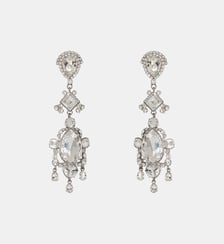 Boucles d’oreilles pendantes en laiton et cristal Balmain