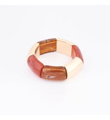 Bracelet élastique marron, rouge et doré Balaboosté