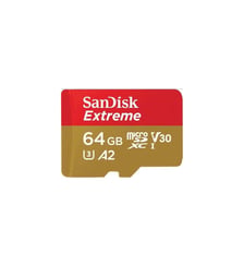 Carte Micro SD 64Go microSD Extreme Plus + Adaptateur Sandisk