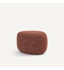 Repose-pieds, pouf en tissu texturé et base en noyer massif AM.PM