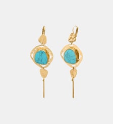 Boucles d'oreilles dormeuses pompon long   - Noto Satellite